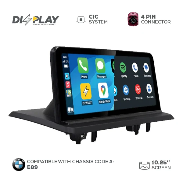 10.25" DIZZPLAY for BMW Z4 (E89) 2009-2016 equipped with the CIC* system.