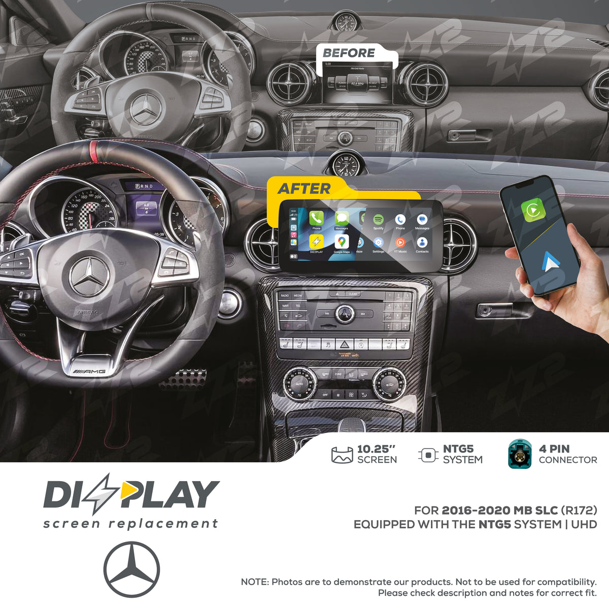 10.25" DIZZPLAY for MB SLC (R172) 2016-2020 equipped with the NTG5 - UHD