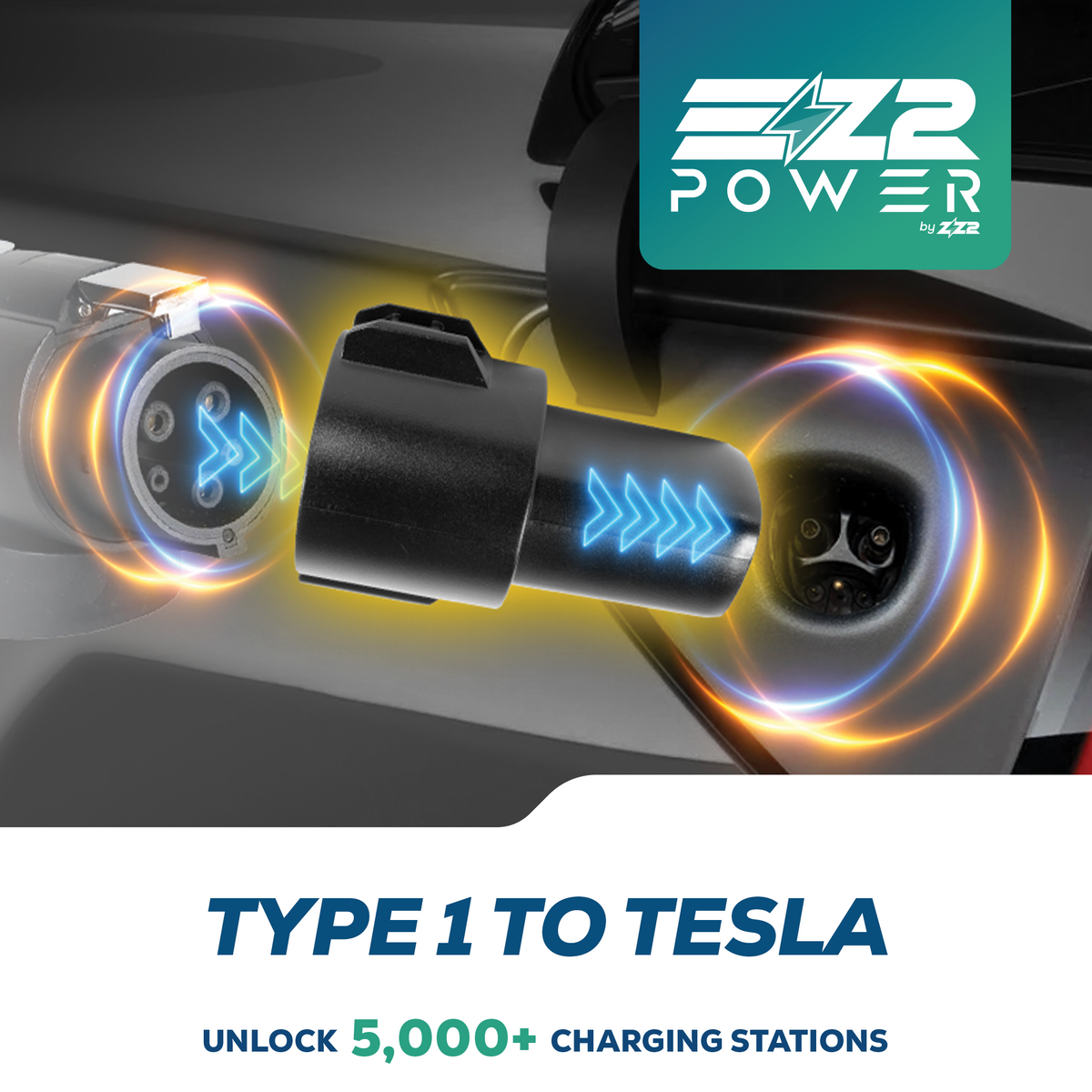 Type 1 to Tesla Portable EV Charging Adapter
