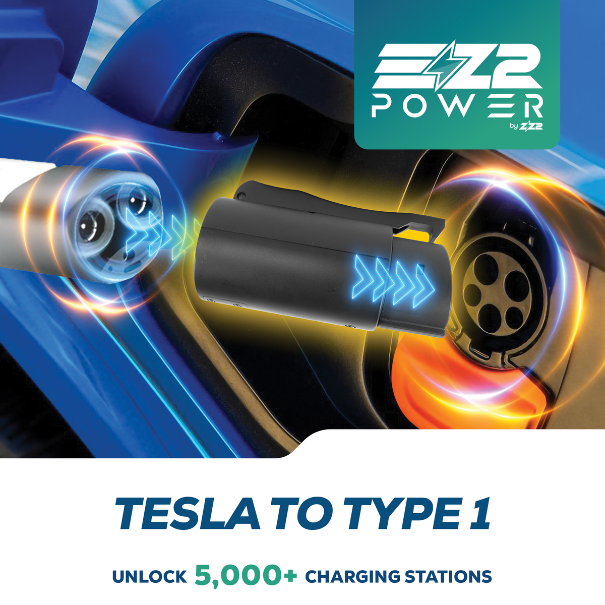 Tesla to Type 1 Portable EV Charging Adapter