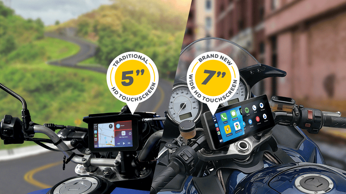 BIKE2PLAY 7" vs 5": Which Motorcycle Wireless CarPlay Screen Should You Choose?