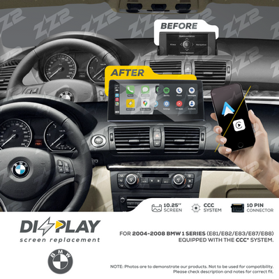 10.25'' DIZZPLAY for BMW 1 series (E81/E82/E83/E87/E88) 2004-2008 equipped with the CCC* system.