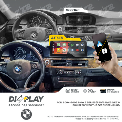 10.25" DIZZPLAY for BMW 3 series (E90/E91/E92/E93) 2004-2008 equipped with the CCC* system.