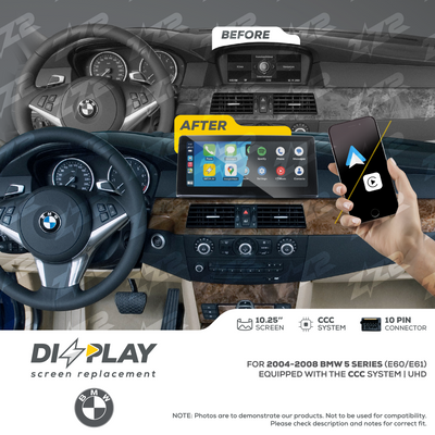 10.25" DIZZPLAY for BMW 5 Series (E60/E61) 2004-2008 equipped with the CCC* system - UHD