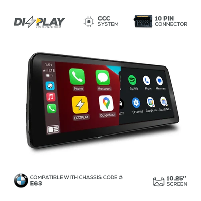10.25" DIZZPLAY for BMW 6 series (E63) 2004-2008 equipped with the CCC system - UHD