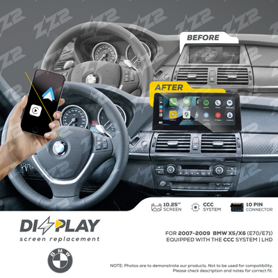 10.25" DIZZPLAY for BMW X5 (E70/E71) 2007-2009 equipped with the CCC* system