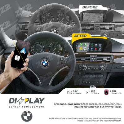 8.8" DIZZPLAY for BMW 3/5 (E90/E91/E92/E93/E60/E61) 2009-2012 equipped with the CIC* system - UHD