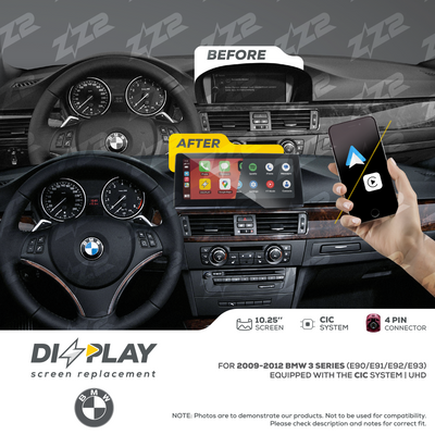10.25" DIZZPLAY for BMW 3 series (E90/E91/E92/E93) 2009-2012 equipped with the CIC system.