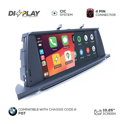 10.25" DIZZPLAY for BMW 5 series GT (F07) 2009-2012 equipped with the CIC* system.
