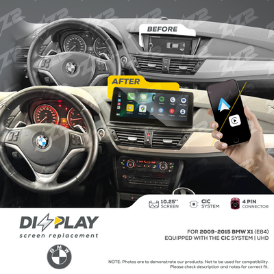 10.25" DIZZPLAY for BMW X1 (E84) 2009-2015 equipped with the CIC* system (with OEM screen).