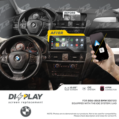 10.25" DIZZPLAY for BMW X3 (F25) 2011-2013 equipped with the CIC* system - LHD
