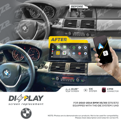10.25" DIZZPLAY for BMW X5-X6 (E70/E71) 2010-2014 equipped with the CIC* system - LHD