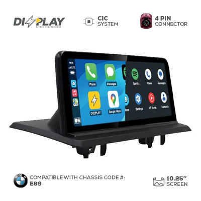 10.25" DIZZPLAY for BMW Z4 (E89) 2009-2016 equipped with the CIC* system.