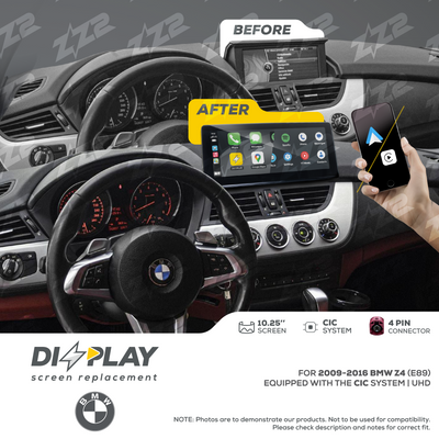 10.25" DIZZPLAY for BMW Z4 (E89) 2009-2016 equipped with the CIC* system.