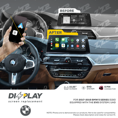 10.25" DIZZPLAY for BMW 5 series (G30) 2017-2019 equipped with the EVO system - UHD