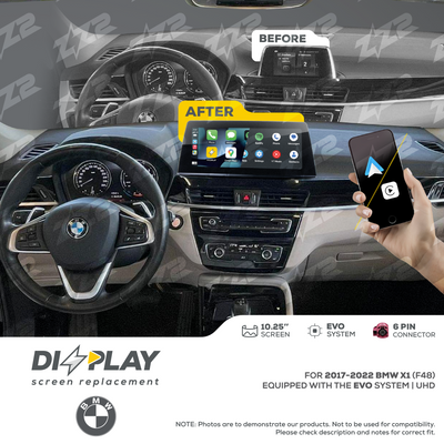 10.25" DIZZPLAY for BMW X1 (F48) 2017-2022 equipped with the EVO system - UHD