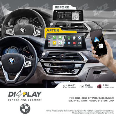 10.25" DIZZPLAY for BMW X3/X4 (G01/G02) 2018-2019 equipped with the EVO system - UHD