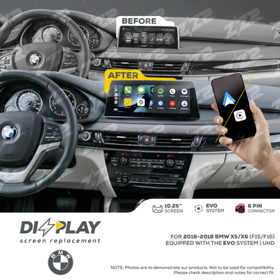 10.25" DIZZPLAY for BMW X5/X6 (F15/F16) 2016-2018 equipped with the EVO system - UHD
