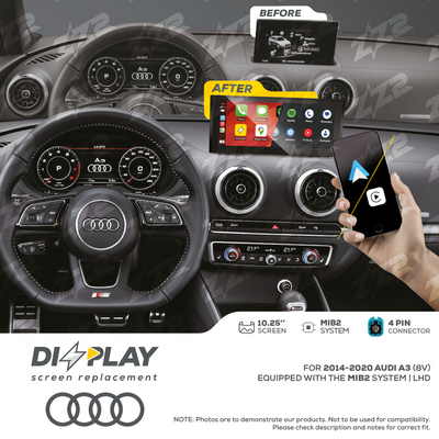 10.25" DIZZPLAY for AUDI A3 (8V) 2014-2020 equipped with the MIB2 - LHD