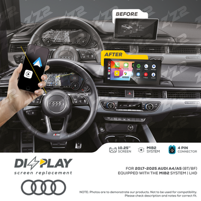 10.25" DIZZPLAY for AUDI A4/A5 (B9) 2017-2025 equipped with the MIB2 - LHD