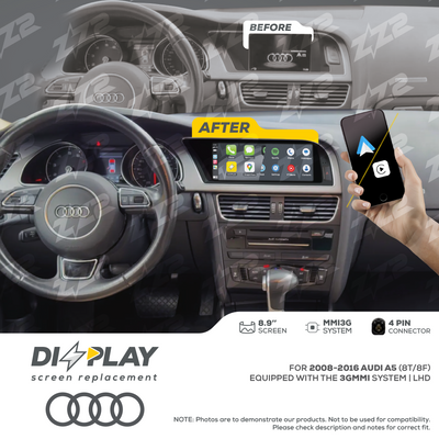 8.9" DIZZPLAY for AUDI A5/S5 (8T/8F) 2008-2016 equipped with the 3G MMI - LHD