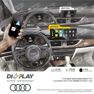 10.25" DIZZPLAY for AUDI A6/A7 (C7) 2012-2014 equipped with the 3G MMI - LHD