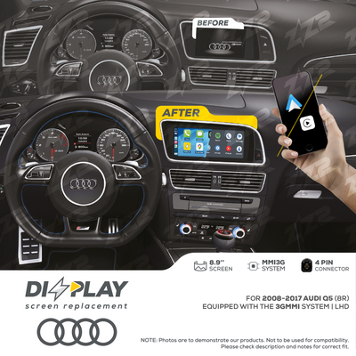 8.9" DIZZPLAY for AUDI Q5 (8R) 2008-2017 equipped with the 3G MMI system - LHD