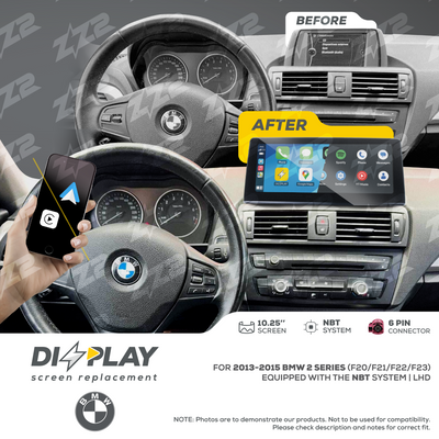 10.25" DIZZPLAY for BMW 1/2 series (F20/F21) 2012-2017 equipped with the NBT* system.