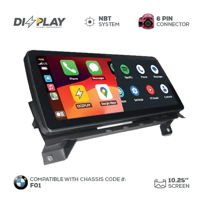 10.25" DIZZPLAY for BMW 7 series (F01) 2013-2015 equipped with the NBT* system.