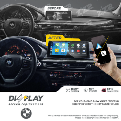 10.25" DIZZPLAY for BMW X5/X6 (F15/F16) 2013-2016 equipped with the NBT* system - UHD.