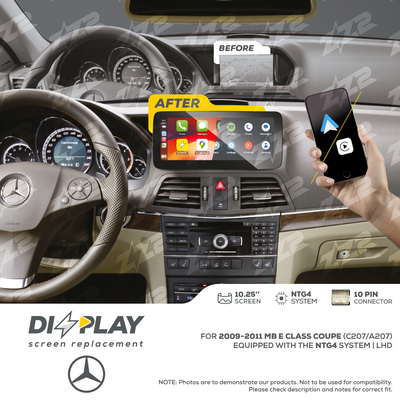 10.25" DIZZPLAY for MB E Class Coupe (C207/A207) 2009-2011 equipped with the NTG4 - LHD.
