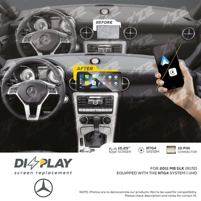 10.25" DIZZPLAY for MB SLK (R172) 2011 equipped with the NTG4 - UHD.