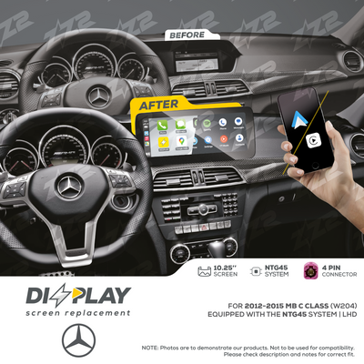 10.25" DIZZPLAY for MB C Class (W204) 2012-2014 equipped with the NTG45 - LHD.