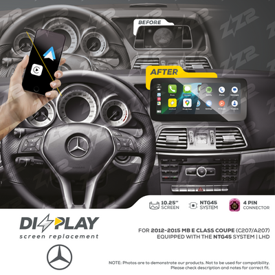 10.25" DIZZPLAY for MB E Class Coupe (C207/A207) 2012-2015 equipped with the NTG45 - LHD.