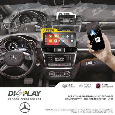 12.3" DIZZPLAY for MB GL/ML (X166-W166) 2012-2016 equipped with the NTG45 - UHD.