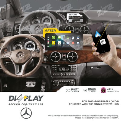 10.25" DIZZPLAY for MB GLK (X204) 2013-2015 equipped with the NTG45 - LHD.