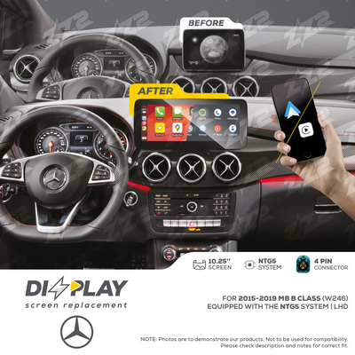 10.25" DIZZPLAY for MB B Class (W246) 2015-2019 equipped with the NTG5 - LHD.