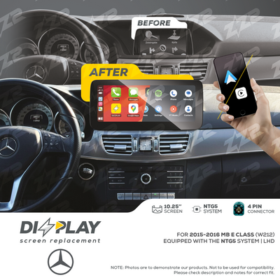 10.25" DIZZPLAY for MB E Class (W212) 2016 equipped with the NTG5 - LHD.