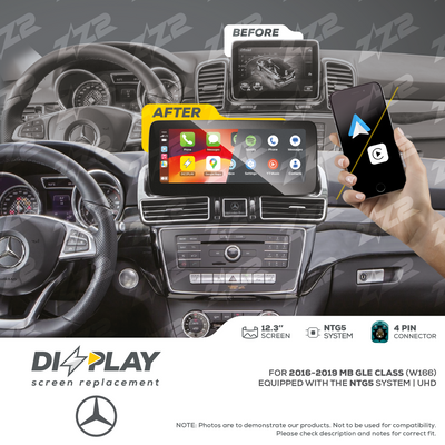 12.3” DIZZPLAY for MB GLE/GLS Class (W166) 2016-2019 equipped with the NTG5 - UHD.