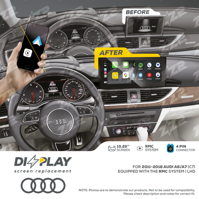 10.25" DIZZPLAY for AUDI A6/A7 (C7) 2012-2014 equipped with the RMC - LHD