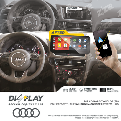 10.25" DIZZPLAY for AUDI Q5 (8R) 2008-2017 equipped with the Symphony/Concert system - LHD