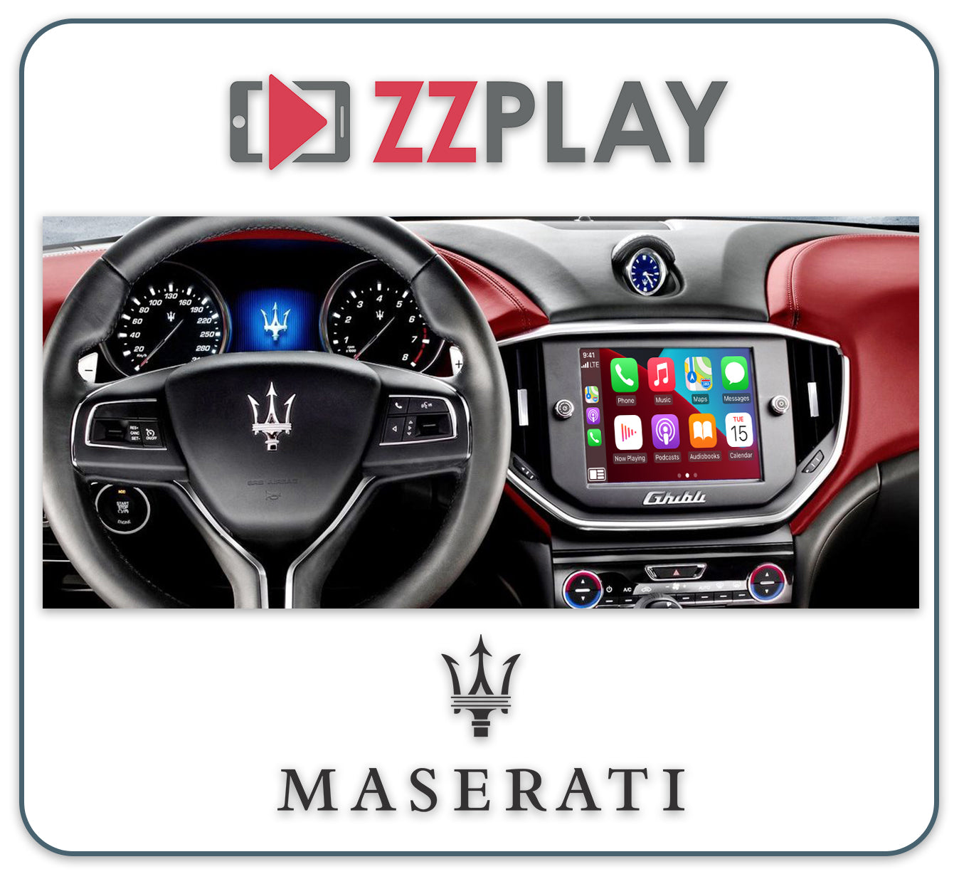 ZZ-2 IT2-MAS-QTG Wireless CarPlay/Android Auto, Camera and A/V interface  compatible w Maserati - Breakers Stereo and Performance